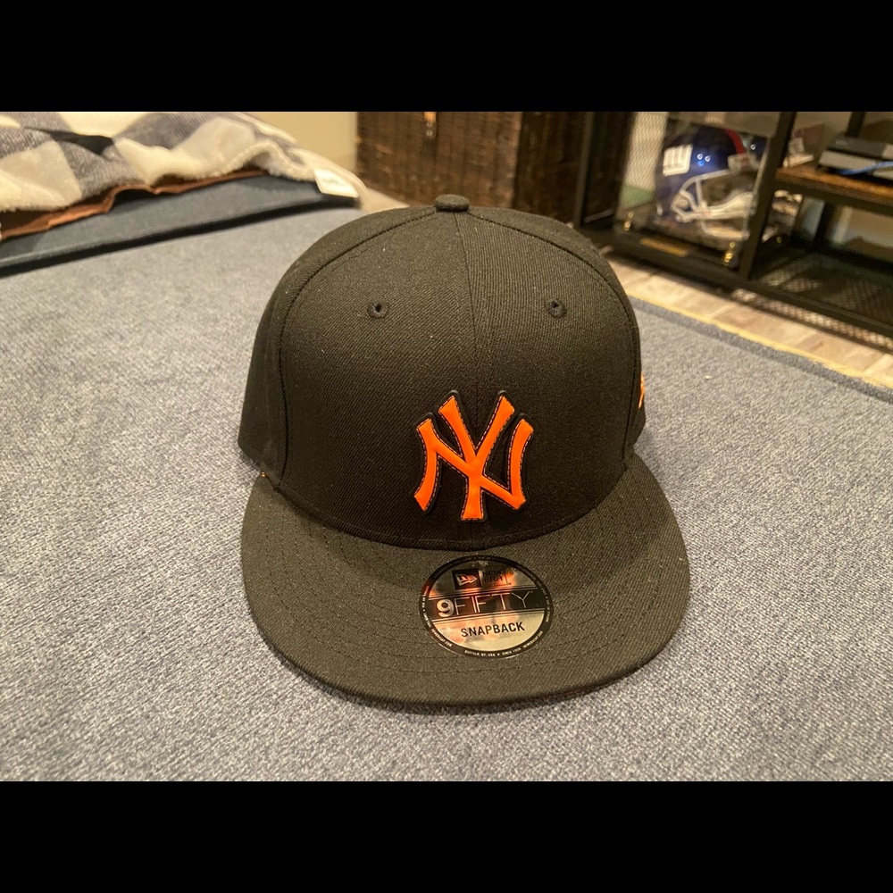 Black and orange new era hat adjustable